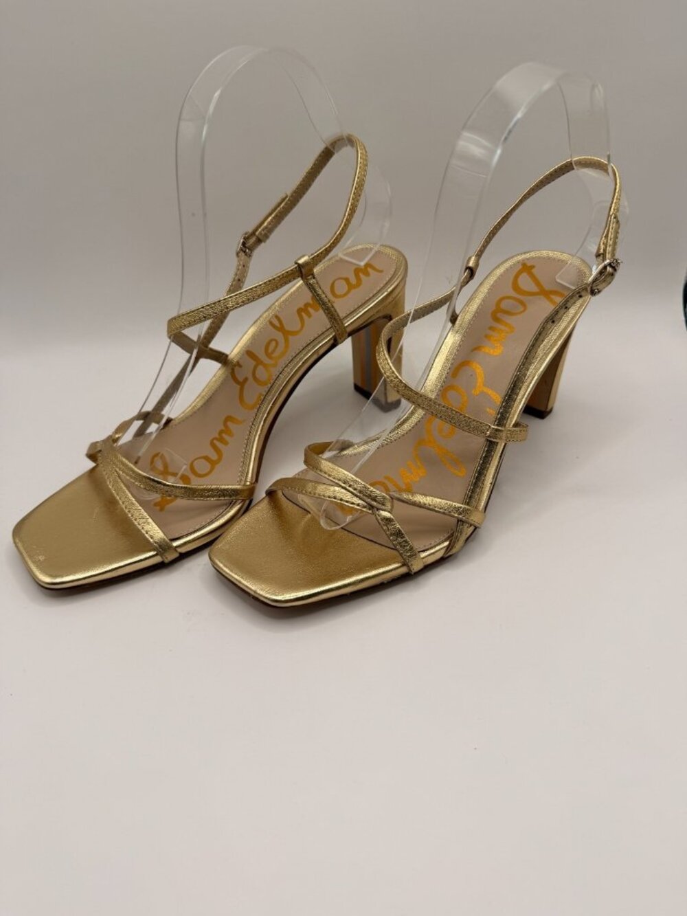 Sam Edelman Womens Emmie Golden Strap Slingback High Heels Sz 8.5